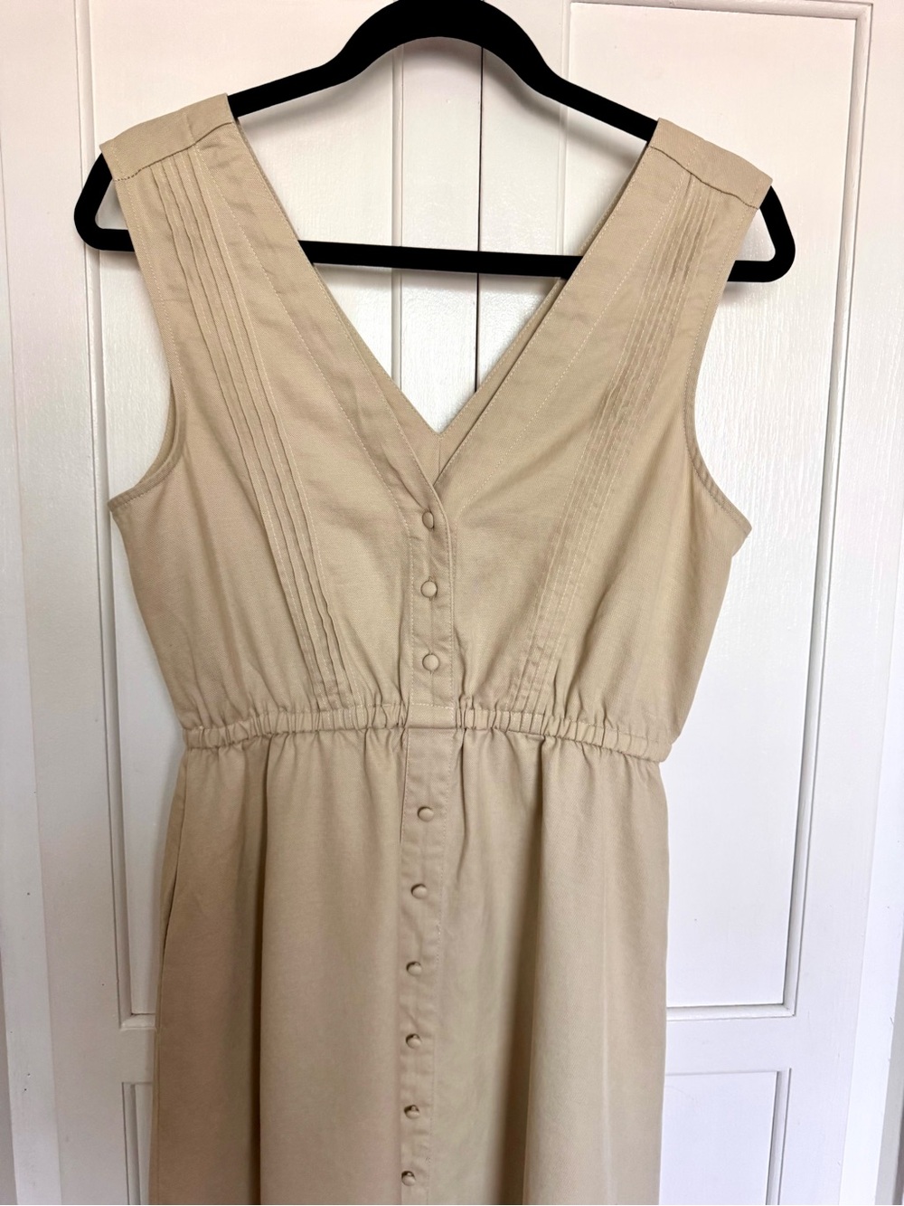 Rachel Parcell Cream Button-Front V-Neck Midi Dress - Picture 10 of 11
